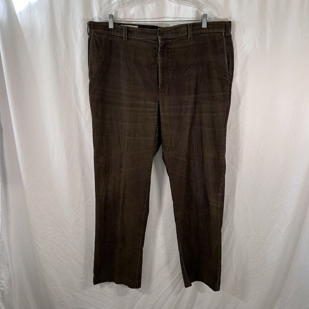 Orvis Corduroy Pants Men's 42 Brown Pockets Mid Rise 100% Cotton Flaws
